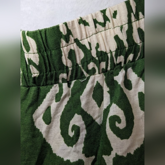 Haute Hippie Green and Beige Palozzo Linen Blend Wide Leg Pants Sz 1X - Picture 9 of 11